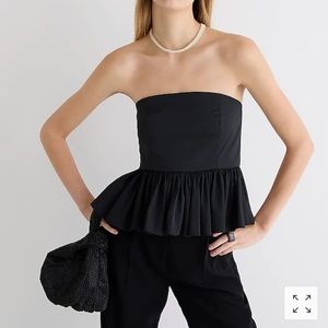 J. Crew Strapless taffeta peplum top